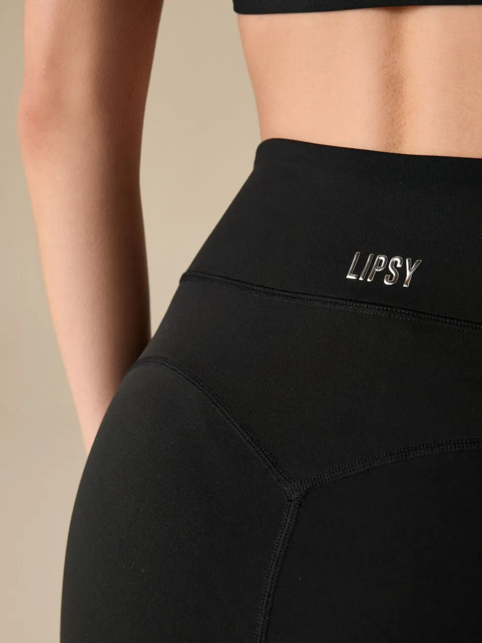 Lipsy Black Tipped Cross-Over Waist Leggings