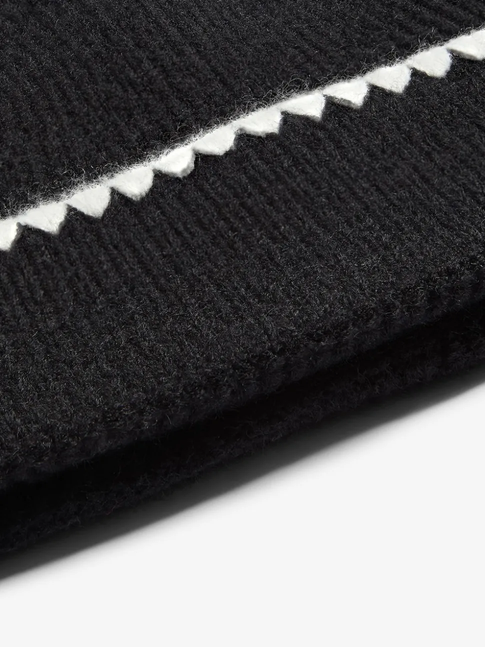 Lipsy Black Whipstitch Trim Beanie Hat