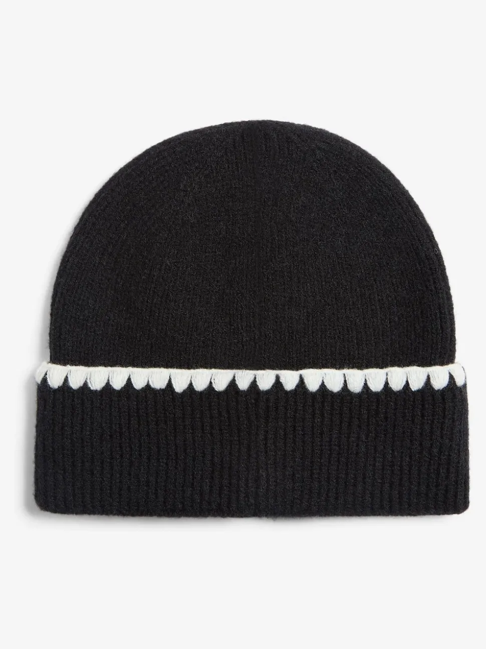 Lipsy Black Whipstitch Trim Beanie Hat