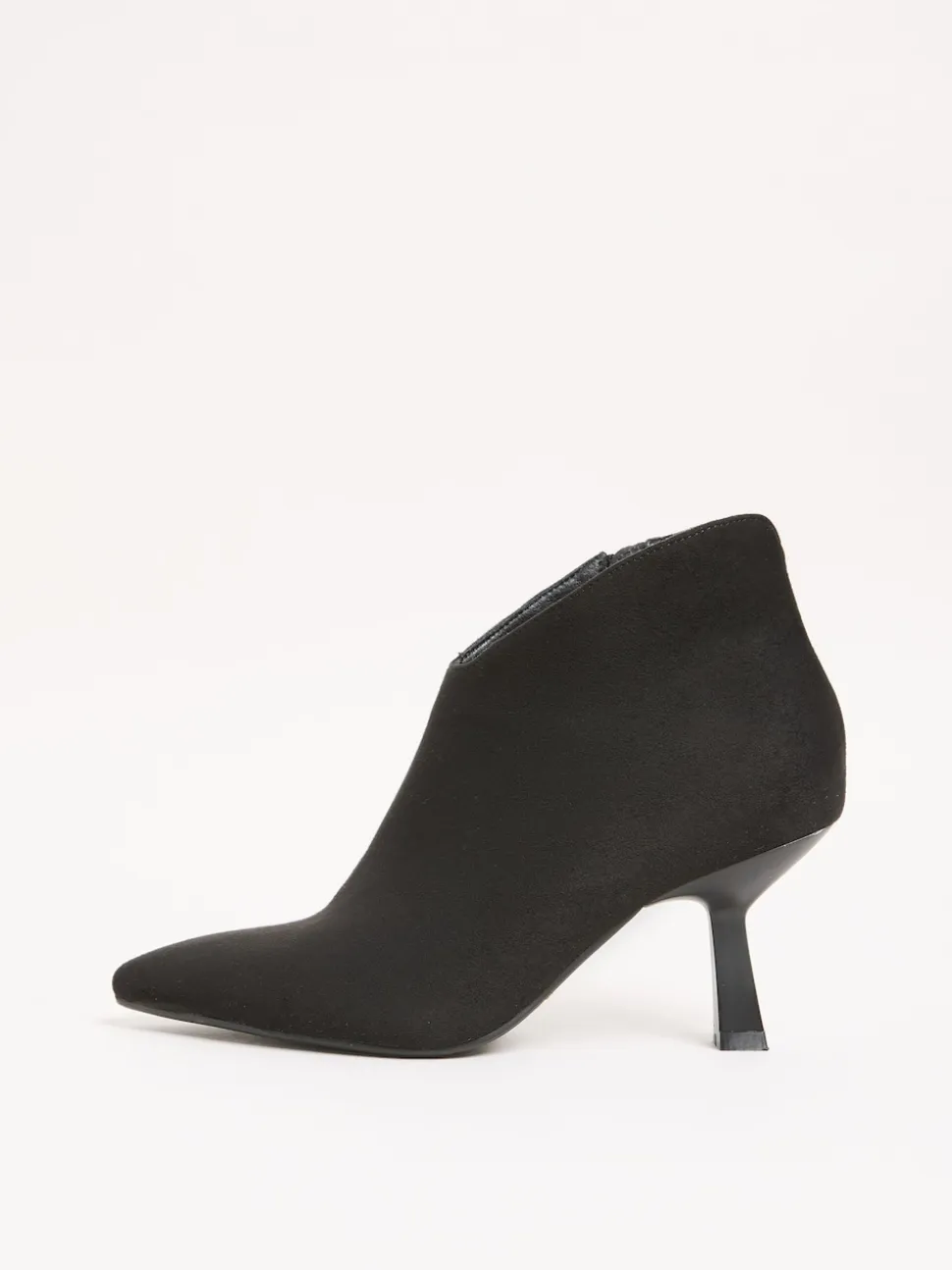 Lipsy Black Wide Fit Faux Suede Low Heel Ankle Kitten Heels