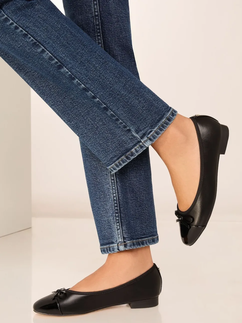 Lipsy Black Wide Fit Patent Toecap Ballerinas