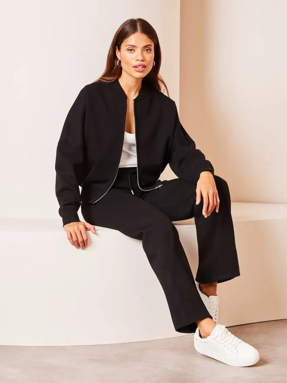 Lipsy Black Wide Leg Sweat Joggers