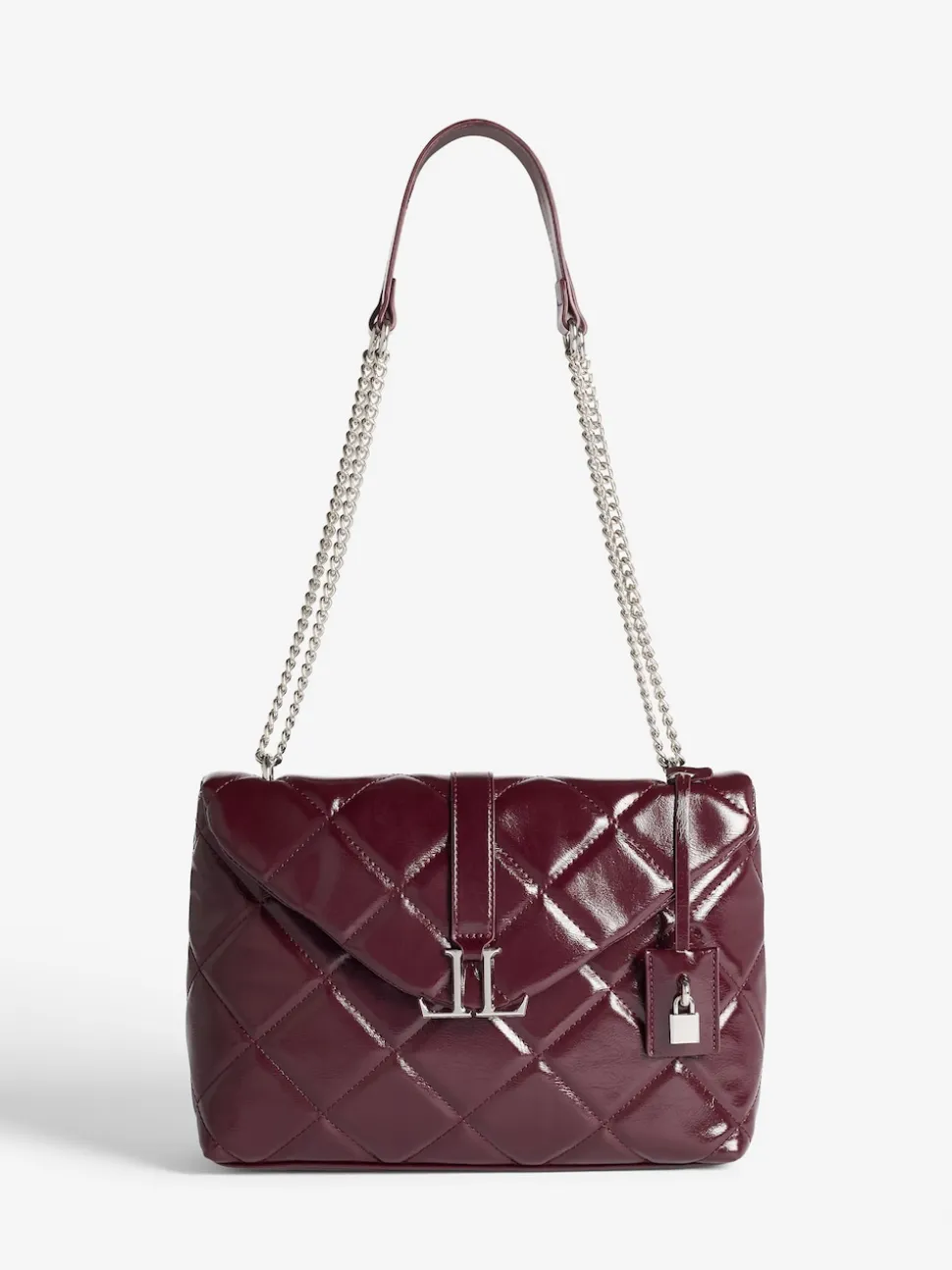 Lipsy Burgundy Red Quilted Chain Shoulder Bag