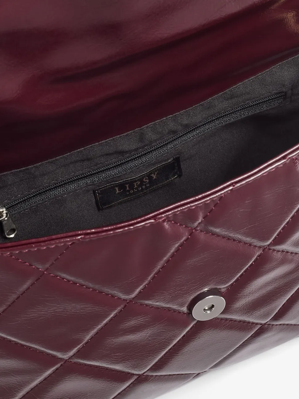 Lipsy Burgundy Red Quilted Chain Shoulder Bag