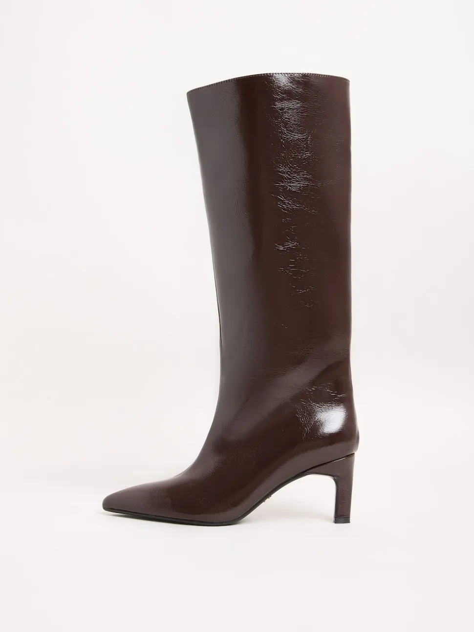Lipsy Burgundy Red Standard fit Faux Leather Knee High Low Kitten Heel Boots