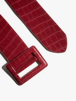 Lipsy Burgundy Red Wide Buckle Belt