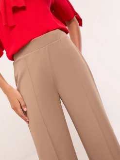 Lipsy Camel High Waist Wide Leg Trousers