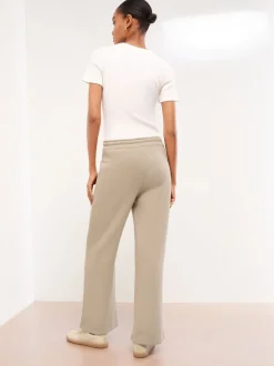 Lipsy Cream Wide Leg Sweat Joggers