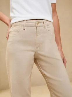 Lipsy Ecru Mid Rise Wide Leg Jeans