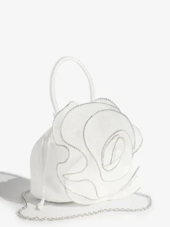 Lipsy Ivory Bridal Embellished Rose Top Handle Bag