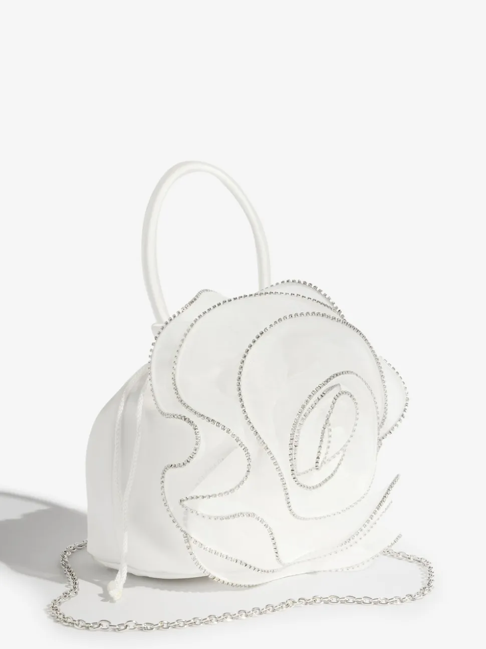 Lipsy Ivory Bridal Embellished Rose Top Handle Bag
