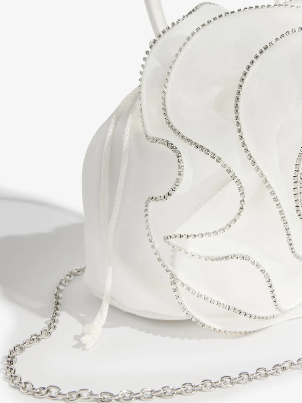 Lipsy Ivory Bridal Embellished Rose Top Handle Bag