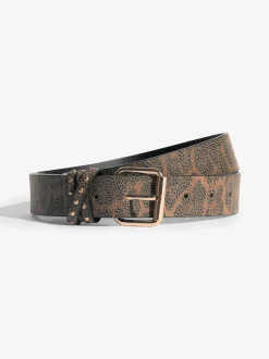 Lipsy Leopard Print and Studded Belts 2 Pack