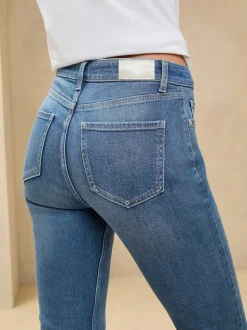 Lipsy Mid Wash Blue Petite Mid Rise Flare Jeans