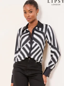 Lipsy Monochrome Stripe Shirt