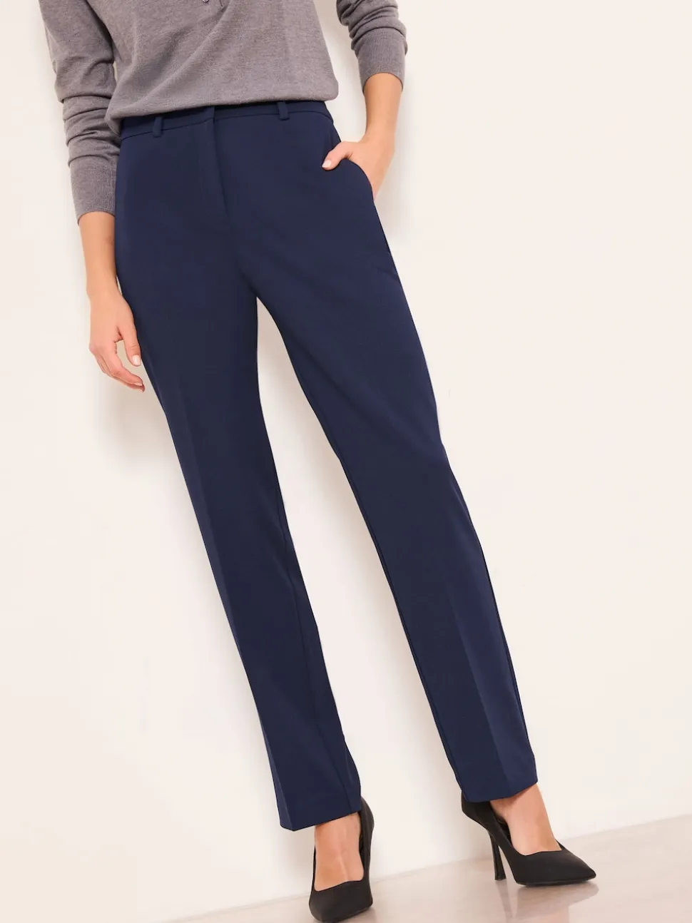 Lipsy Navy Blue Petite Tailored Tapered Trousers