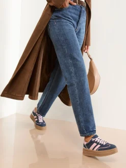 Lipsy Navy Faux Suede Chunky Platform Sports Trainer