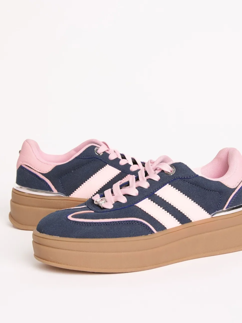 Lipsy Navy Faux Suede Chunky Platform Sports Trainer