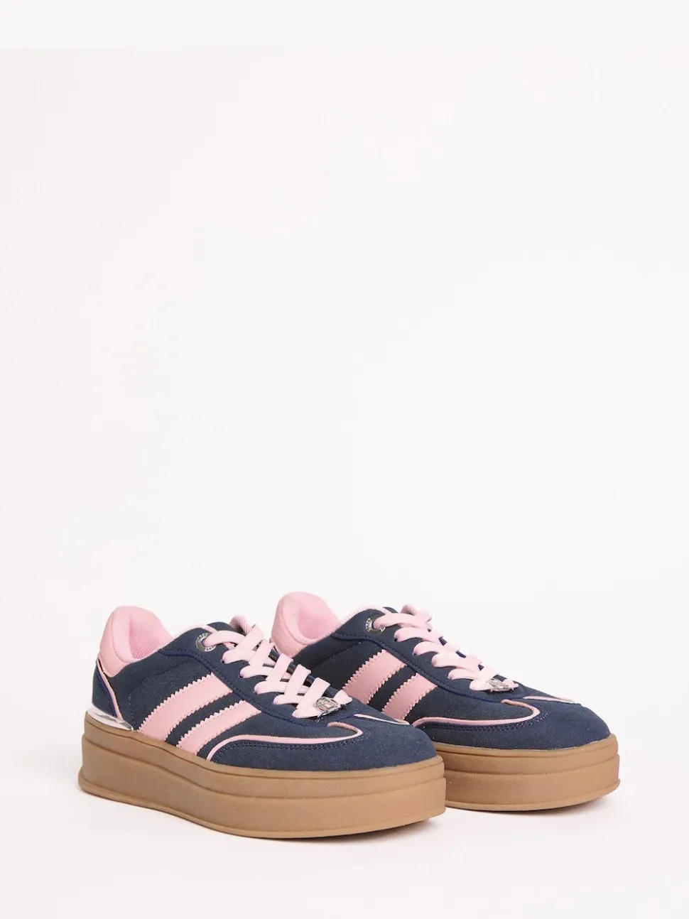 Lipsy Navy Faux Suede Chunky Platform Sports Trainer