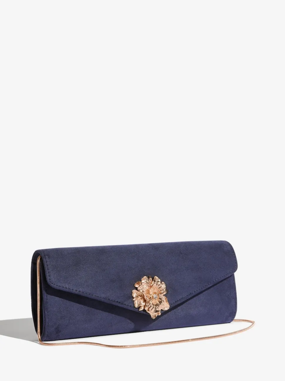 Lipsy Navy Floral Trim Clutch Bag