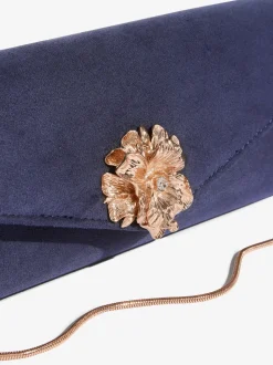 Lipsy Navy Floral Trim Clutch Bag