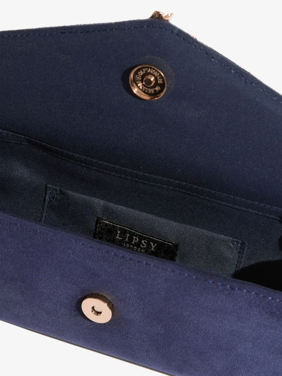 Lipsy Navy Floral Trim Clutch Bag