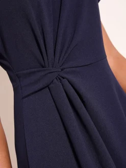 Lipsy Navy Knot Side Midi Dress