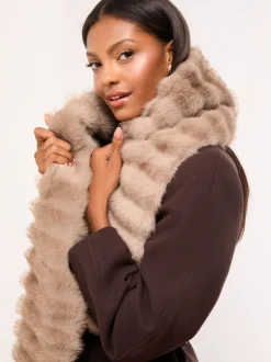 Lipsy Neutral Faux Fur Scarf