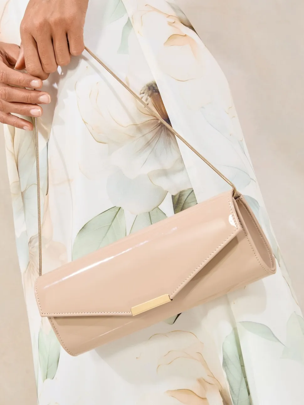 Lipsy Nude Clutch Bag