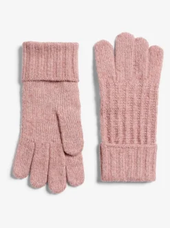 Lipsy Pink Shimmer Ribbed Knitted Gloves