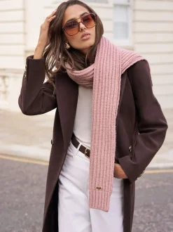 Lipsy Pink Shimmer Ribbed Scarf