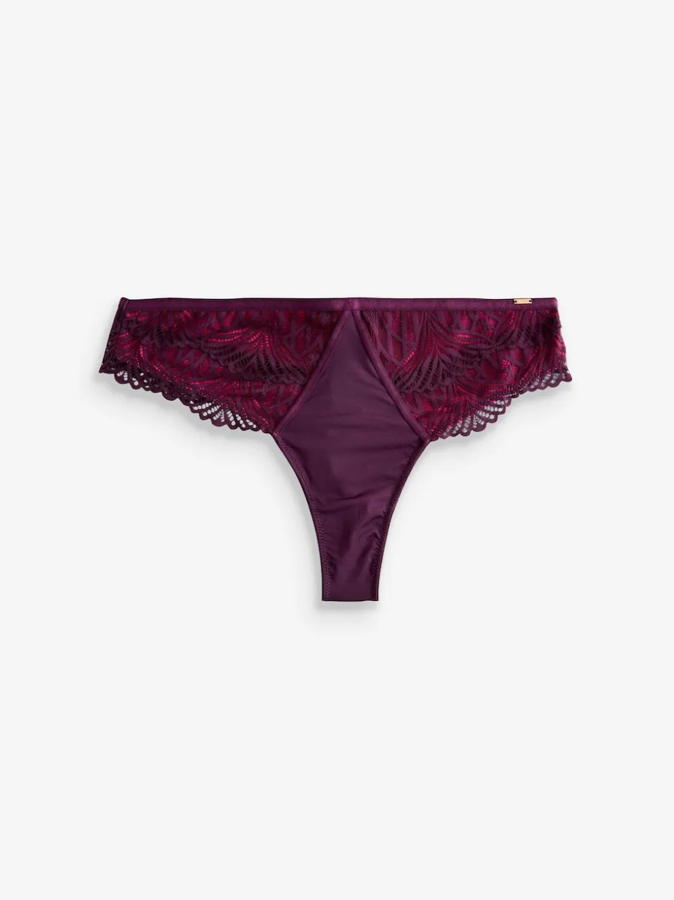 Lipsy Pink/Purple Thong Geo Lace Knickers