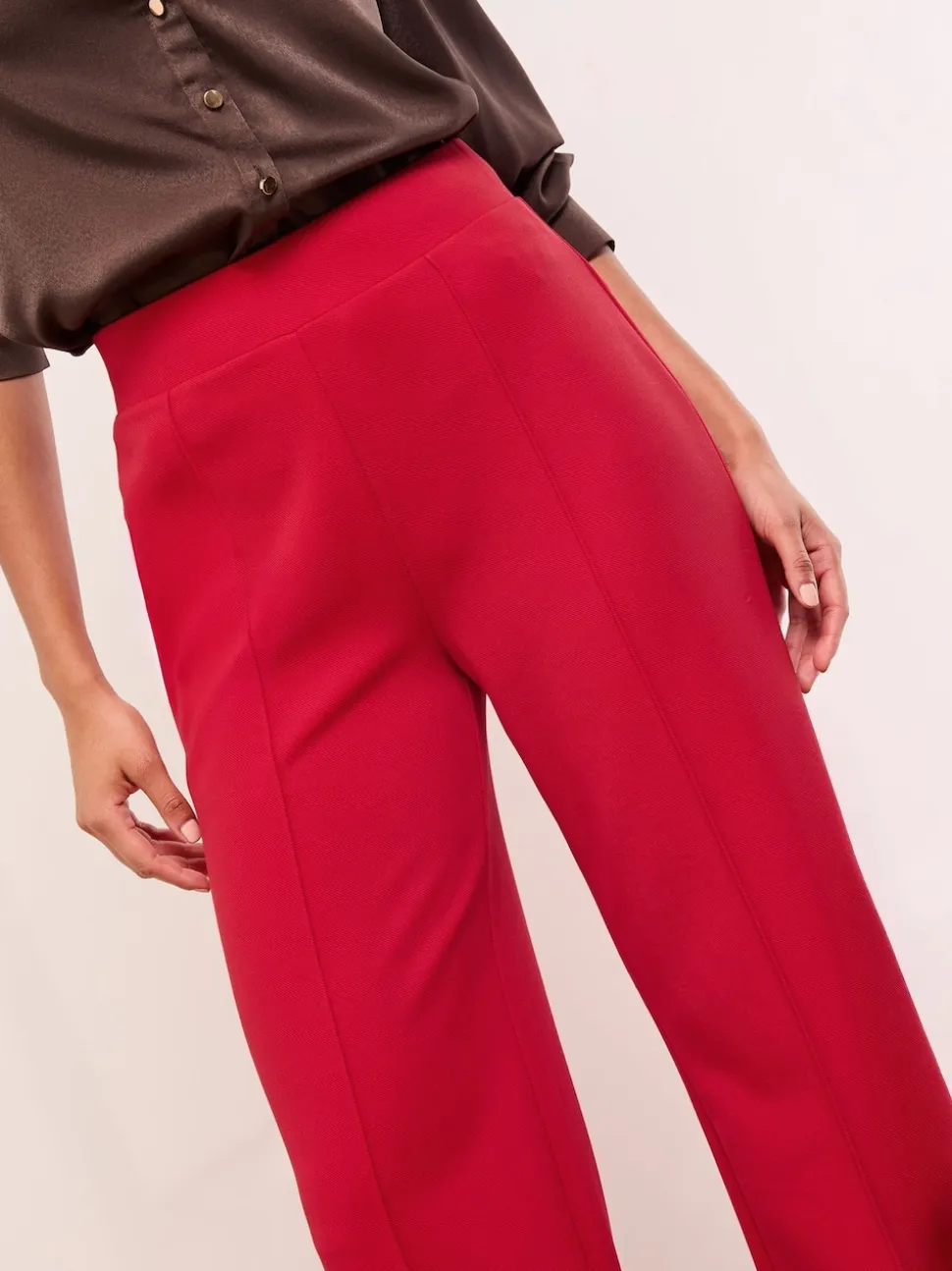 Lipsy Red Petite High Waist Wide Leg Trousers