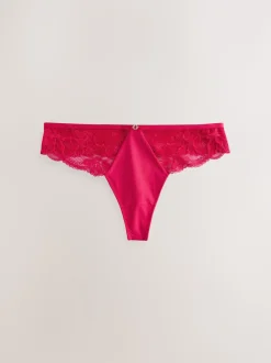 Lipsy Red Thong Lace Knickers