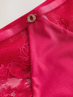 Lipsy Red Thong Lace Knickers