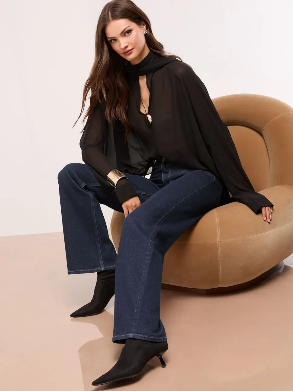 Lipsy Rinse Blue Petite Wide Leg Jeans