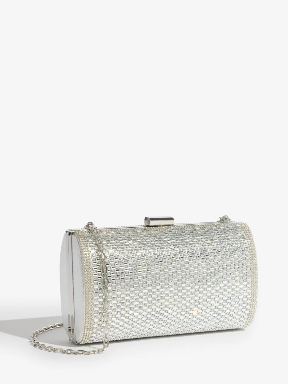 Lipsy Silver Embellished Box Clutch Bag