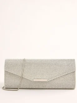 Lipsy Silver Hotfix Clutch Bag