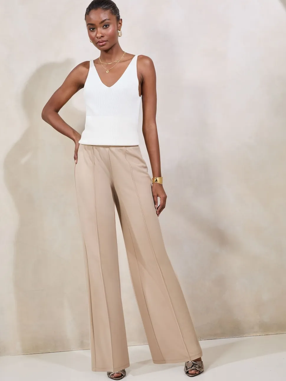 Lipsy Stone High Waist Wide Leg Trousers