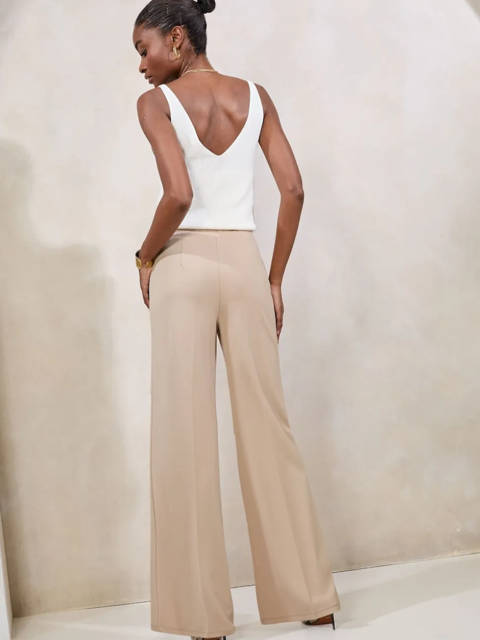 Lipsy Stone High Waist Wide Leg Trousers
