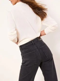 Lipsy Washed Black Wide Leg Jeans