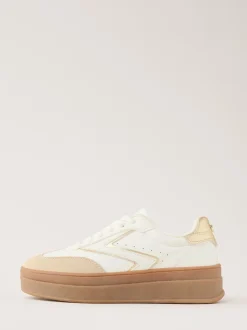 Lipsy White Faux Suede Chunky Platform Sports Trainer