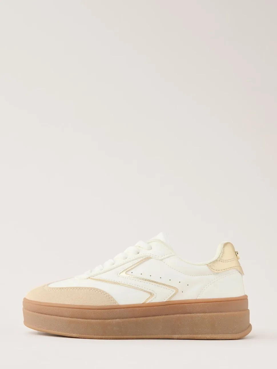 Lipsy White Faux Suede Chunky Platform Sports Trainer
