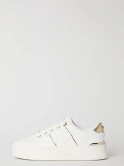 Lipsy White Standard Fit Flat Chunky Flatform Stripe Lace Up Trainers