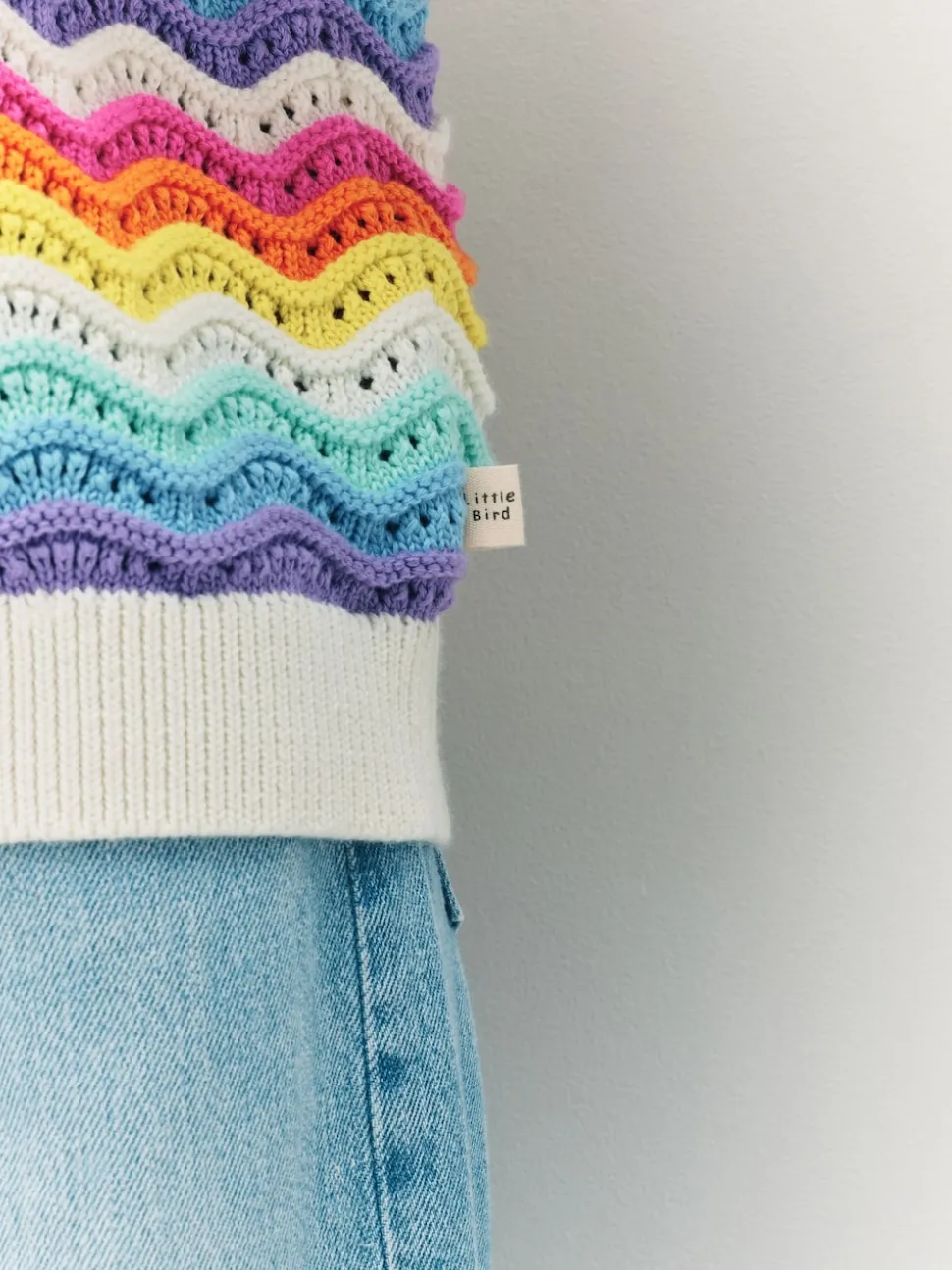 Little Bird by Jools Oliver Multi Pastel Wavy Stripe Knitted Cardigan