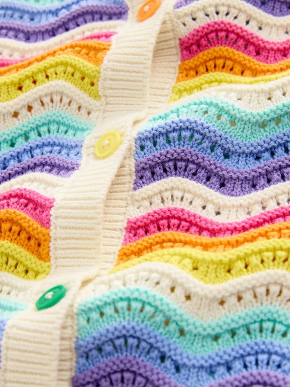 Little Bird by Jools Oliver Multi Pastel Wavy Stripe Knitted Cardigan