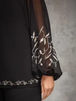 Live Unlimited Black Blouse with Gold Embellishment