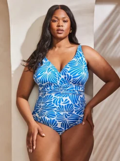 Live Unlimited Blue Floral Print Swimsuit