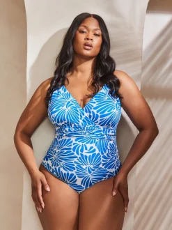 Live Unlimited Blue Floral Print Swimsuit
