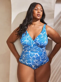 Live Unlimited Blue Floral Print Swimsuit